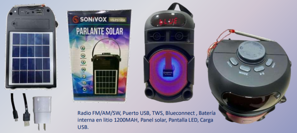 RADIO PARLANTE SOLAR VS-PS1856